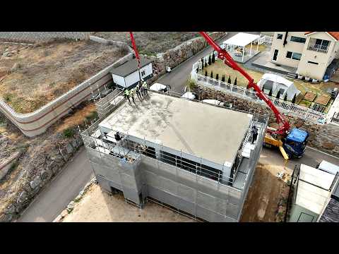 The process of building a house with concrete in just 2 weeks! Concrete PC factory in Korea