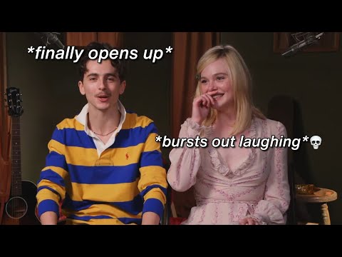 Timothée Chalamet and Elle Fanning being soulmates besties for 5 minutes straight
