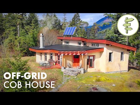 Modern Off-Grid Cob House Built With Sand, Clay & Straw - Sustainable Green Building Tour