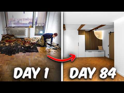 1 Jahr Wohnungsrenovierung in unter 14 Minuten – 50 Jahre alte Wohnung Renovierung in Zeitraffer ✅