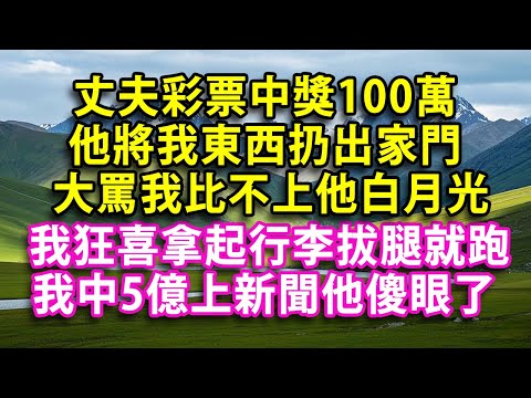 丈夫彩票中獎100萬他將我東西扔出家門大罵我比不上他白月光我狂喜拿起行李拔腿就跑我中5億上新聞他傻眼了#人生感悟 #健康 #情感故事 #婚姻經營 #老年生活 #家庭 #故事  #生活經驗 #為人處世