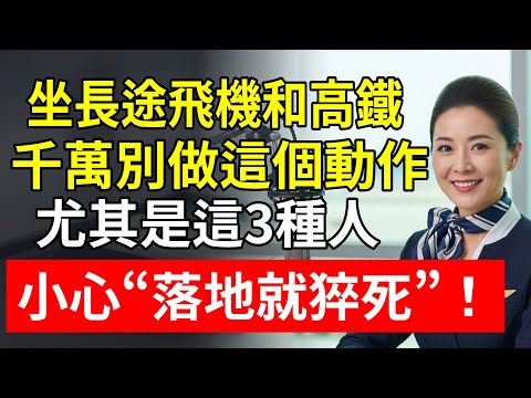 坐長途飛機和高鐵，千萬別做這個動作！尤其是這3種人，小心“落地就猝死”！#經濟艙綜合征 #肺栓塞 #血栓 #空姐 #旅行安全