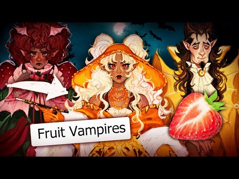 Turning FRUIT into VAMPIRES 🍓🥭🍌(CHARACTER DESIGN CHALLENGE) this one got out of hand...lol