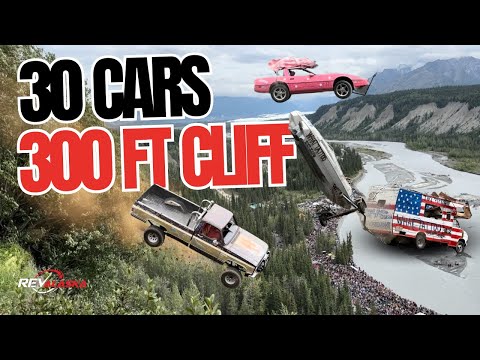 Alaska 4th of July CAR LAUNCH 2024 - Launching 30 Cars off a 300ft CLIFF in Alaska!!