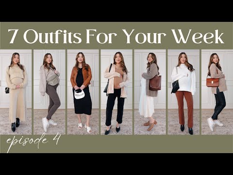 7 Outfits For Your Week EP 4 - Third Trimester Maternity Outfit Ideas, How to dress cute pregnant!
