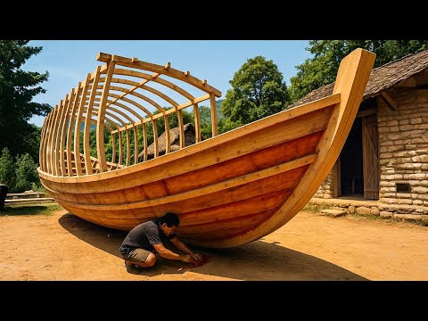 I Built a Wooden Boat by Hand | From Logs to Water