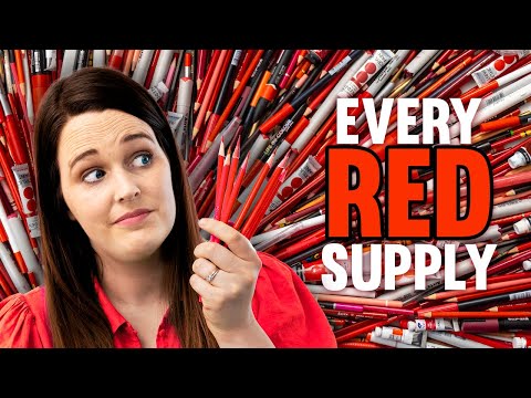 Coloring Using ONLY RED Art Supplies!
