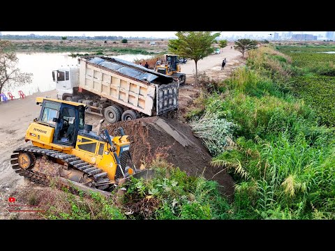 Exquisite A Starting Project! Land Large Size Slope Deep Soil Was Deleting With Dump20T&Dozer Erase!