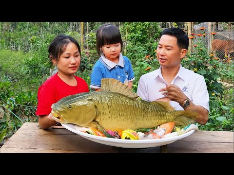 How to Preserve 1000Kg Giant Fish all year round - Cook Yummy Fish Soup with Husband