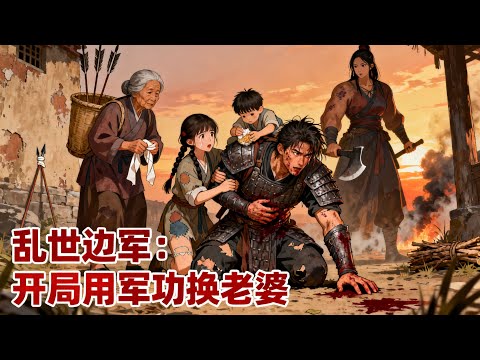 《亂世邊軍：開局用軍功換老婆》重傷垂死的斥候兵被用三個女人抵了軍功，本以爲活不過三天，誰知一夜之後傷勢痊癒還覺醒了靈清目明，在亂世中帶着媳婦和兩個小豆丁逆襲成邊#漫畫解說#玄幻#爽文#小說推薦#有聲書