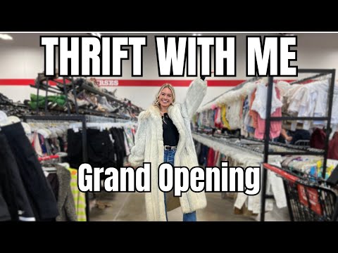 Thrift With Me at a Grand Opening! | Designer, Vintage & 50% Off Sale