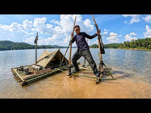 Solo Tent Camping On The Water, Say Hello Fish And Crocodile.