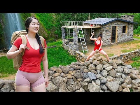 Timelapse 90 days: CEO Leaves City the Countryside. Finish the House Using Pebbles Collected...