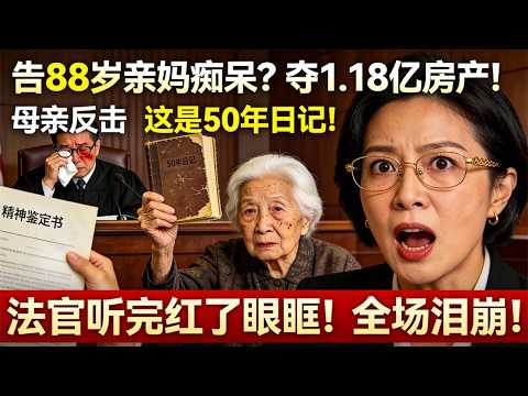 59岁海归女博士告88岁亲妈"老年痴呆"想夺1.18亿房产！老太太当庭掏出50年日记，法官听完红了眼眶