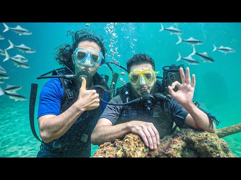 کف دریای خلیج فارس غواصی کردیم🤿 خیلیییی باحاله 😍