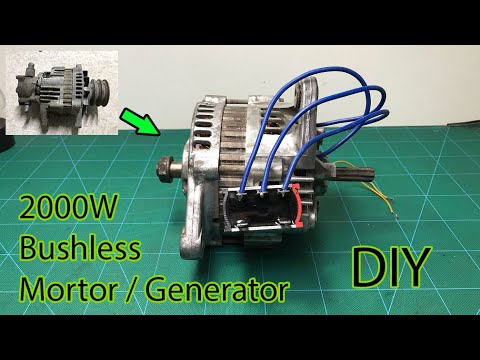 Convert old Car Alternator to Brushless motor or Generator - Amazing idea