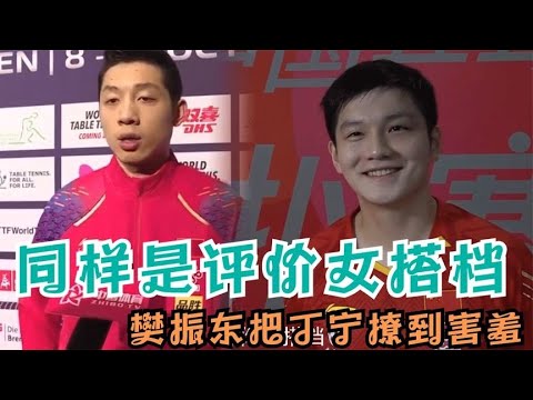 同样是评价女搭档，看看樊振东再看看许昕，谁是直男一眼就看出