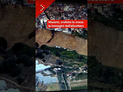 Frana Niscemi, crollata la croce sull'orlo del precipizio: immagini dall'elicottero dei carabinieri