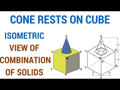 HOW TO DRAW THE ISOMETRIC CONE PLACED ON CUBE