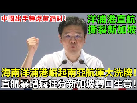 中國出手錘爆黃循財！海南洋浦港崛起，直航暴增分流新加坡轉口生意！東南亞航運格局大洗牌！#新加坡 #黄循财 #中国
