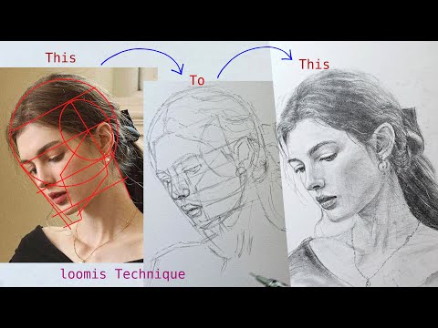 how to draw a girl side face. [ loomis method ]   Understanding easy  drawing for beginners