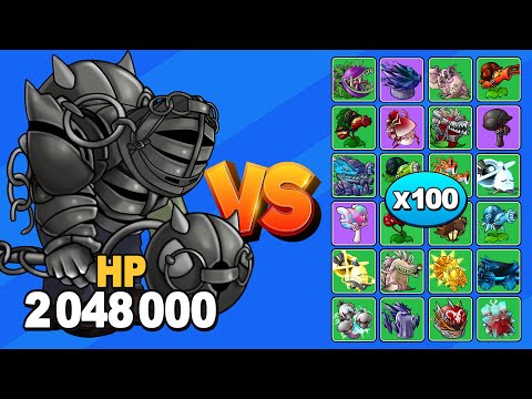 ZOMBISTEIN CON ARMADURA (2M HP) VS PLANTAS FUSIONADAS X100 | PvZ Fusion