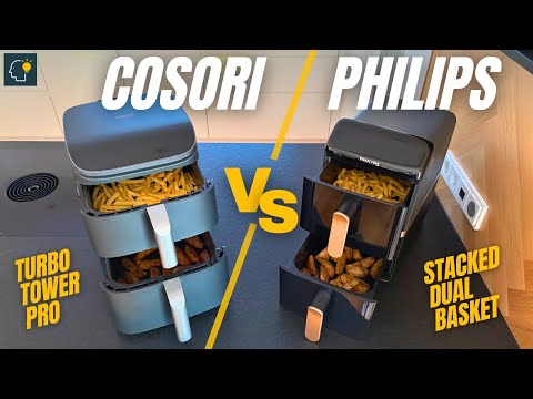 Cosori Turbo Tower vs. Philips Stacked Dual Basket | Which tower air fryer is better?