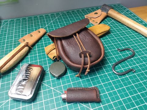 Making a Bushcraft leather belt pouch