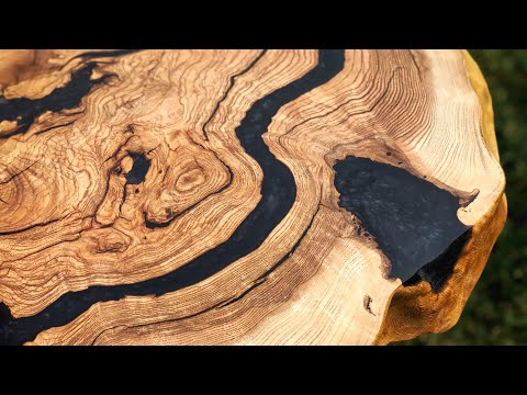 Live edge  epoxy table Build. 200 year logs to table.