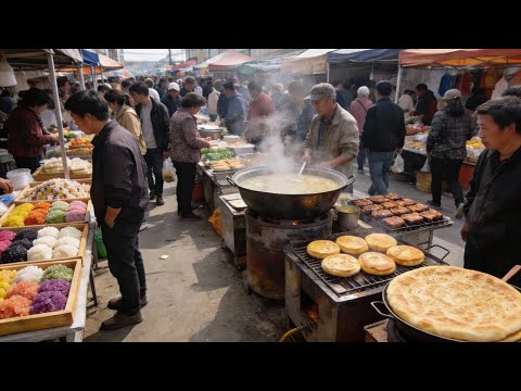 2025年中国烟火市井味十足的街头美食小吃年度大合集！超100种美食，一次看过瘾！2小时沉浸中国街头美食宇宙。五彩糯米饭，自助粥，烤大饼，特色酸野，霉豆腐，手工油茶，凉拌鱼皮，炒螺蛳粉，现烤活鸡。