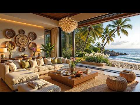 Peaceful Beachfront Jazz to Quiet Mind  | Elegant Jazz in Early Morning Ambience for Chill