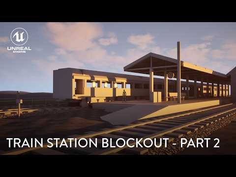 Building a Train Station in Unreal Engine (Part 2) | Environment Timelapse