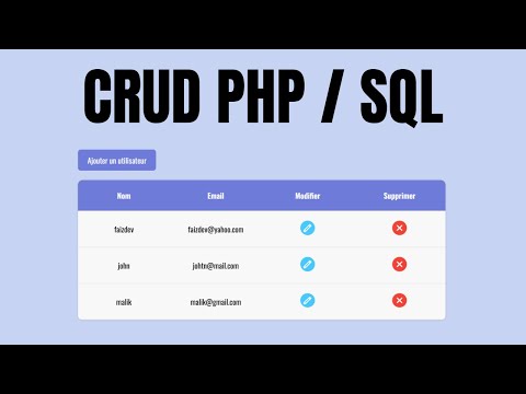 Créer un CRUD responsive  en PHP / SQL