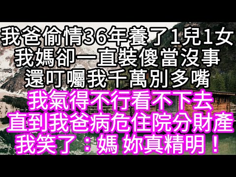 我爸偷外面還養了1兒1女我媽竟然裝傻當沒事還叮囑我千萬別多嘴 直到我爸病危住院分財產我笑了：媽 妳真精明！ #心書時光 #為人處事 #生活經驗 #情感故事 #唯美频道 #爽文