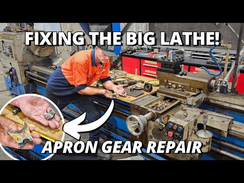 Kurtis BROKE The Big Lathe AGAIN! 😅 | Apron Gear Repair ⚙️🛠