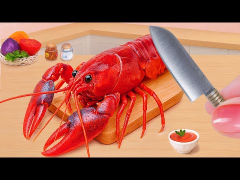 Mini Lobster Noodles 🦞🍜 Cómo hacer fideos de langosta en miniatura