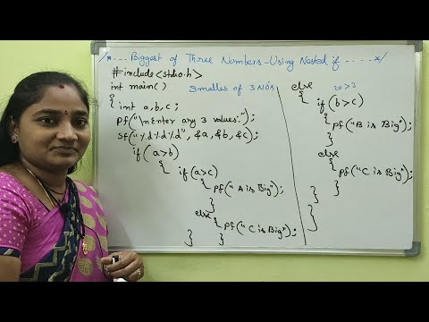 C-Language||Big Of 3 Using Nested If in C||Both In Telugu And English|Telugu ScitTutorials