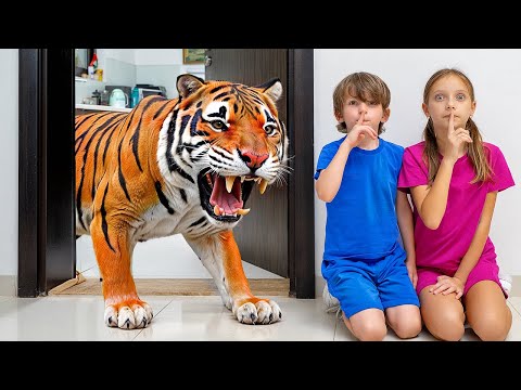 Avventura Animali Selvaggi a Casa! 🐯 Impara Nomi e Cibi con Vania Mania Kids