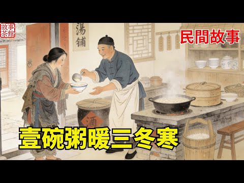 粥鋪掌櫃給流浪女壹口熱飯，鄰居嘲諷引禍水，後來富商帶百萬來謝：您是我家恩人#民間故事#情感 #睡前故事#人生感悟