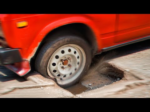 Why you should NEVER brake while hitting a pothole