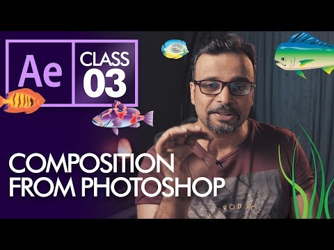 Composition from Photoshop in After Effects  - Urdu Hindi