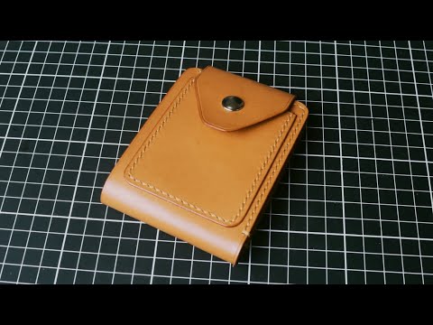Handmade Leather Minimalist Bifold wallet | DIY |  Free PDF Pattern