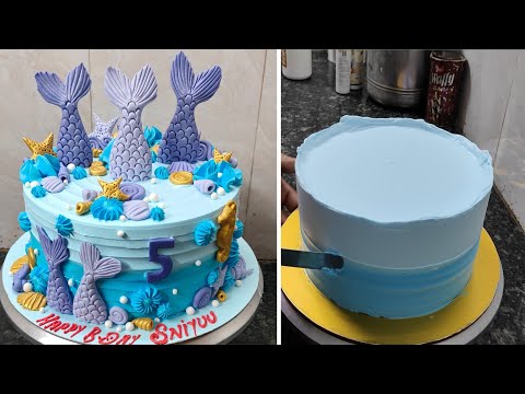 Mermaid Fish Cake Design|Perfect Fish Theme Cake Recipe|Fish Birthday Cake