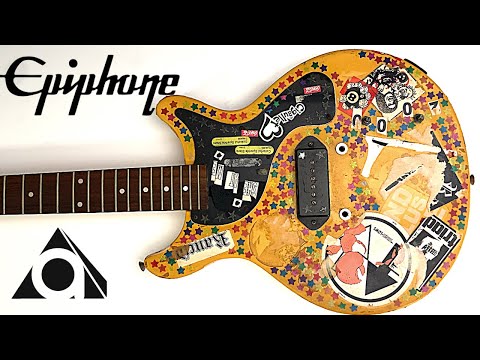 シールだらけのジャンクギターを復元しました。-I restored a junk guitar covered in stickers.-