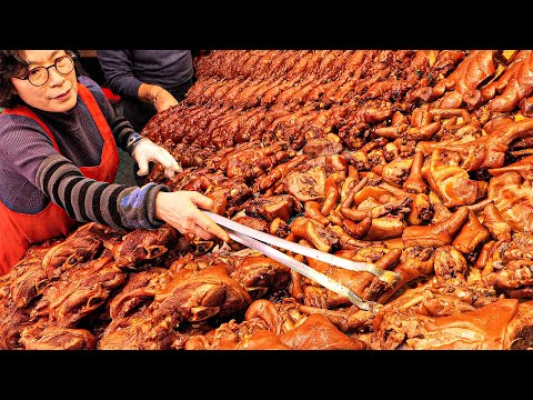 Selling all 3000kg a day!! Korean braised pig’s trotters (JOKBAL) master - Korean street food