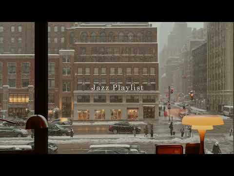 [playlist] 눈 내리는 맨해튼 창가에서 듣기 좋은 재즈｜가사 없는 음악｜ Relaxing Jazz | Chill Pluck