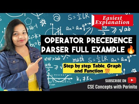 Operator precedence parsing in compiler design example in Hindi | Operator table | Function graph