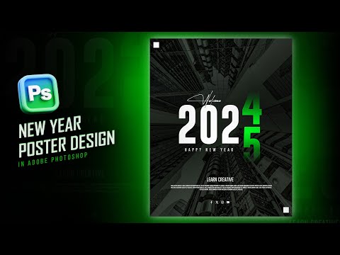 New Year Modern Poster Design in Adobe Photoshop | Happy New Year poster design I  New Year 2025