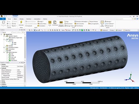 ANSYS Workbench 3D Dimpled Pipe Mesh | ANSYS Fluent Simulation