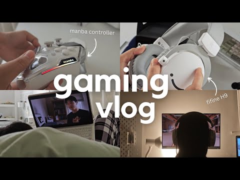 gaming vlog 🎮 unboxing Fifine H9 Headset & Manba One Controller